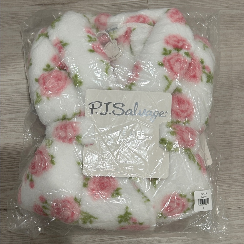 PJ Salvage women’s  Floral Robe - Pink and White size small - Picture 3 of 3